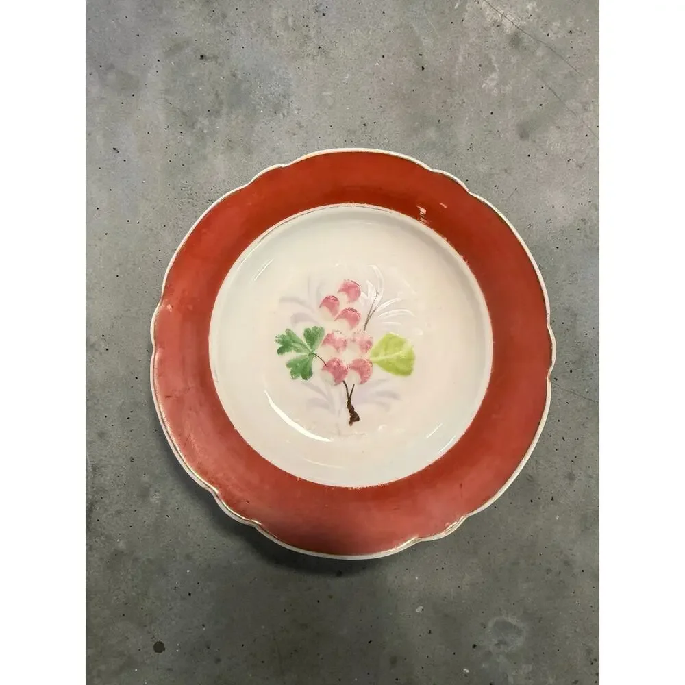 Antique Hand-Painted Porcelain Fruit Plates - Set of 10